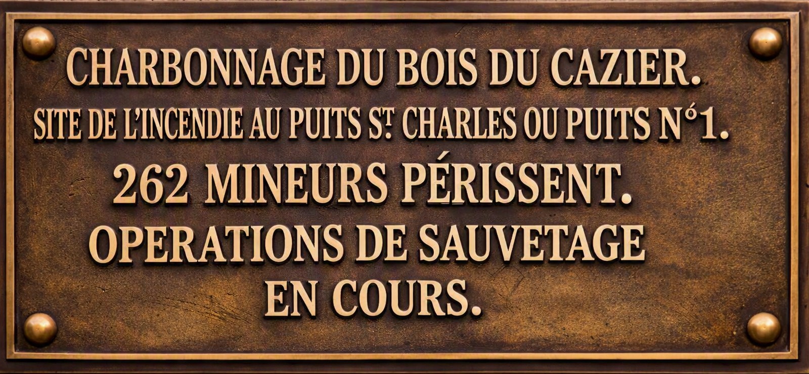 Histoire de l'incendie Bois du Cazier